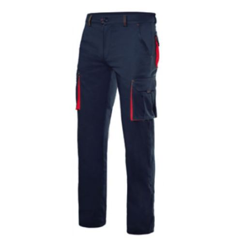 133875_1 Mejor Calidad Pantalon trabajo multibolsillo 54 negro/rojo velilla