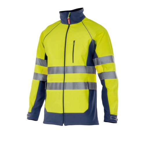 135842 Popular Chaqueta trabajo m velilla 94%poliester 6%elastano alta visibilidad me amarillo