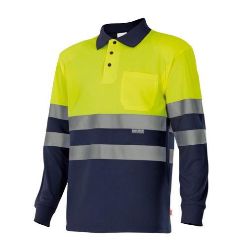 135870 Polo trabajo 3xl manga larga velilla 100%poliester alta visibilidad me amarillo Devolución Gratuita