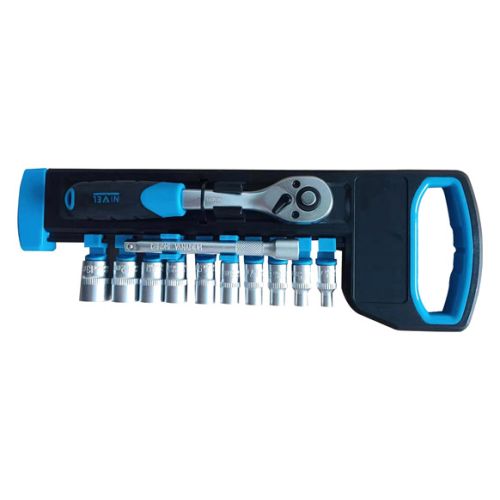 142697 Llave carraca 72 dientes con vasos 1/2" 11 pzs Pedido Al Por Mayor