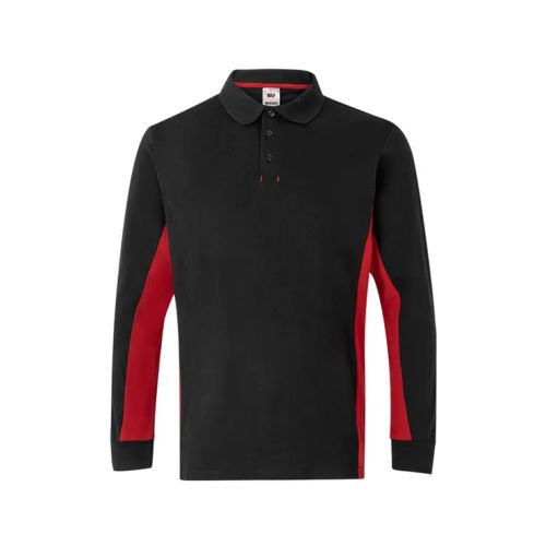 144213 Edición Limitada Polo manga larga algodon / poliest 180 gr negro / rojo talla m