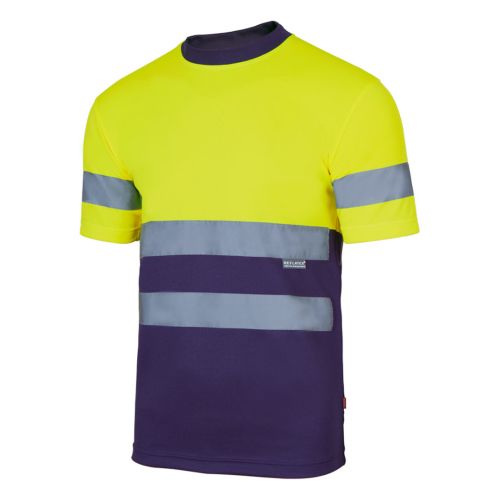 146849 Camiseta tecnica alta visibilidad marino / amarillo fluor talla l velilla Gran Oferta