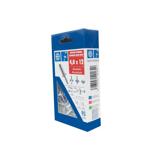 Remache cabeza alomada ø 4,0 x 12 mm bralo 95 uds Disponible Ahora