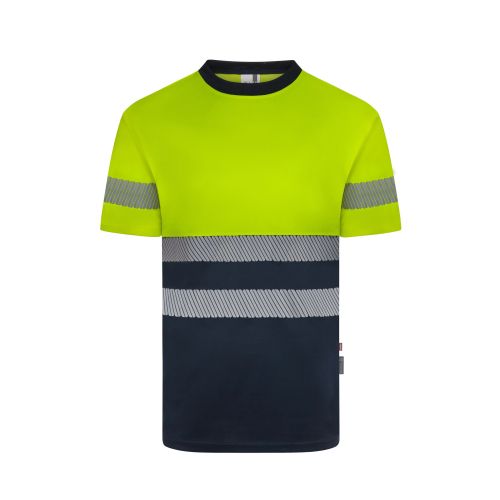 23005404 Súper Precio Camiseta av marino / amarillo fluor cinta segmentada talla xxl velilla