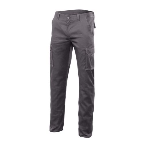 99714 Pantalon trabajo multibolsillo con elastico t48 gris stretch velilla Profesional